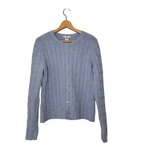 Gap lambswool cardigan grandpa sweater blue size large